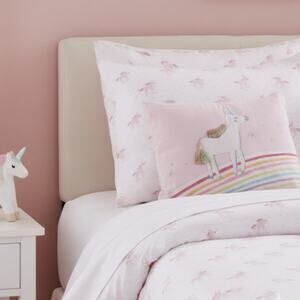 Pottery Barn Kids Unicorn Rainbow Organic Cotton Pillowcases 2pc Set Standard